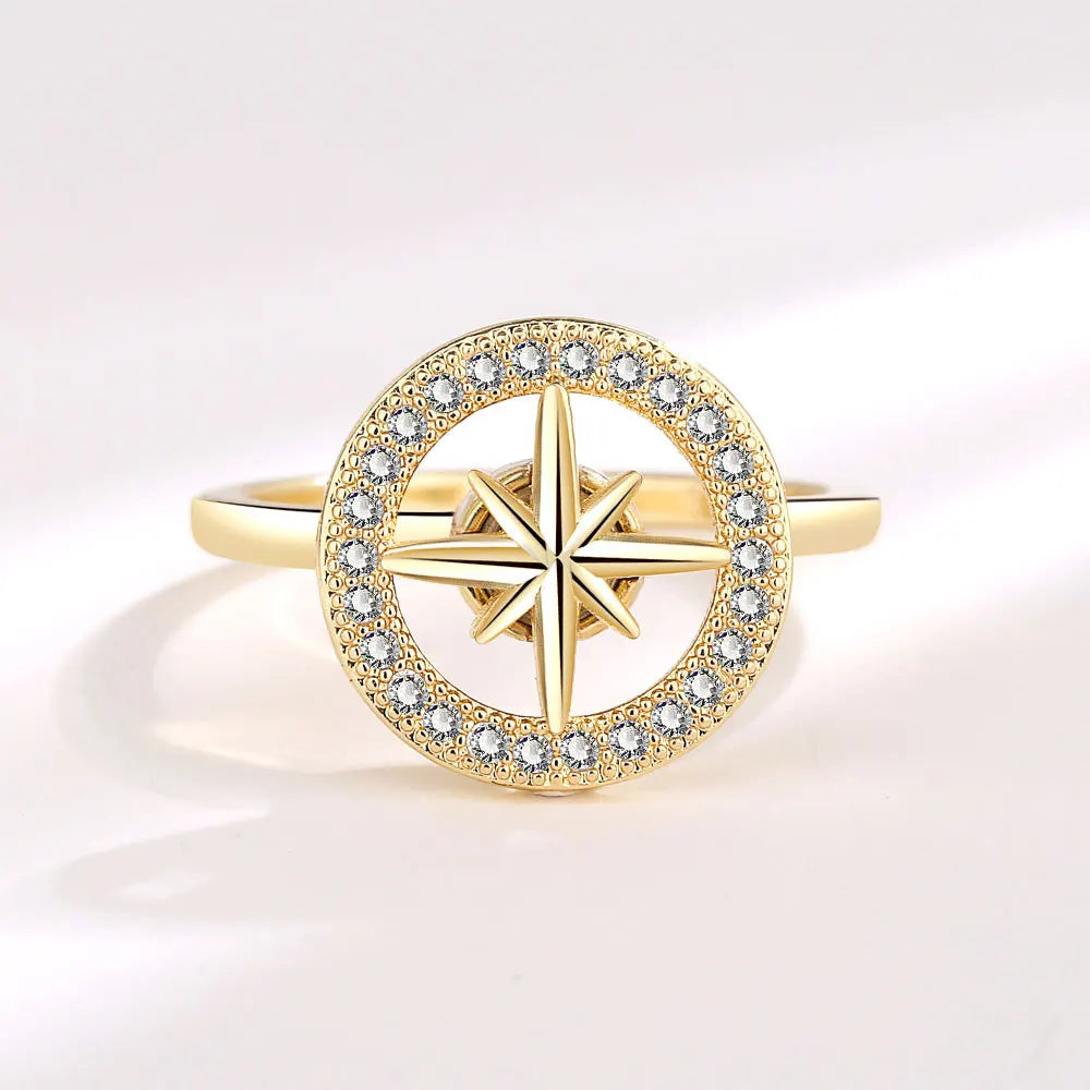 Star and moon spinning ring