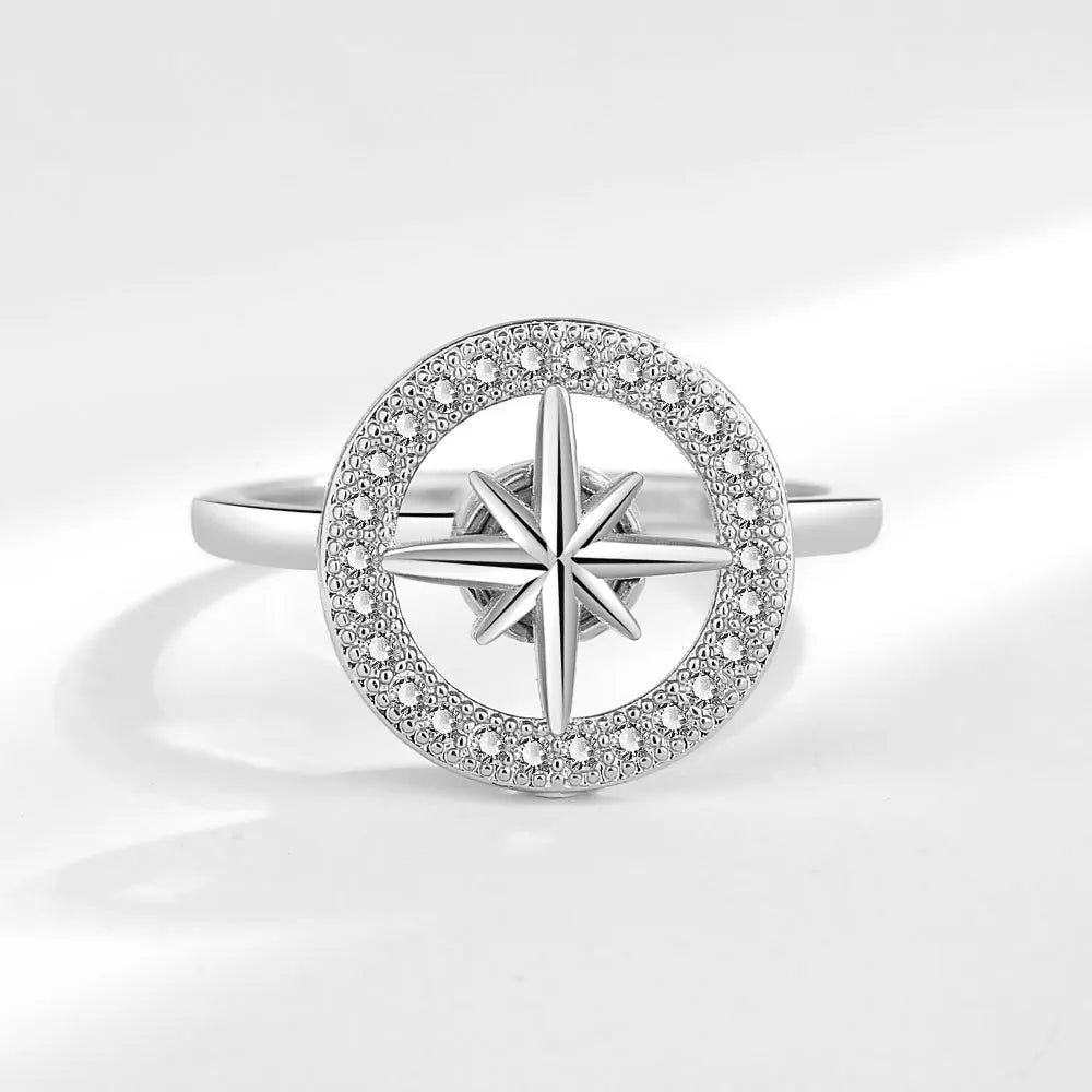 Star and moon spinning ring