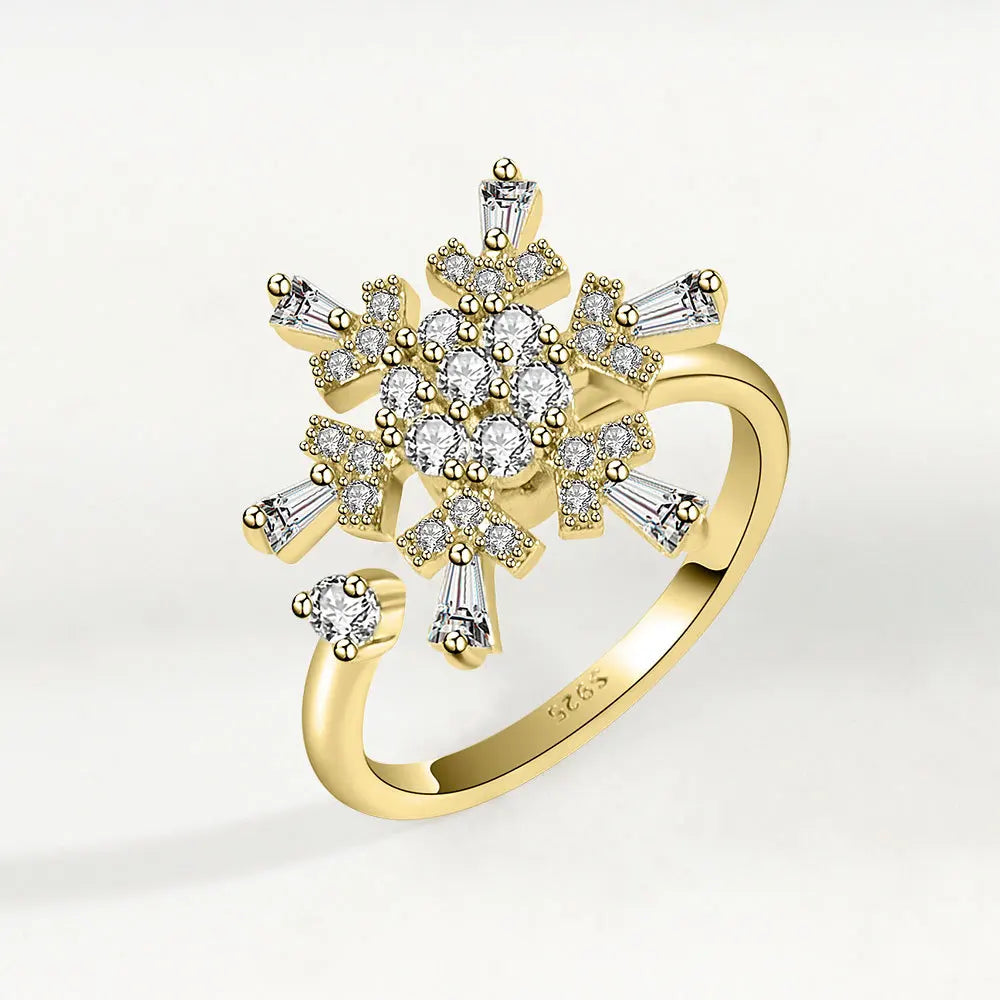 Star and moon spinning ring