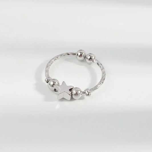 Star and moon spinning ring