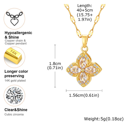 Rotating Flower Pendant Necklace